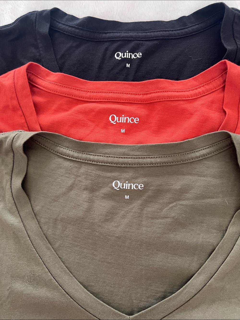 Quince Womens V-Neck T-Shirts - set of 3 - Picture 2 of 2